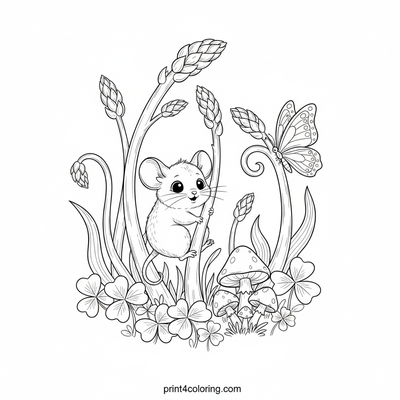 The Whispering Asparagus Forest Home - free printable coloring page