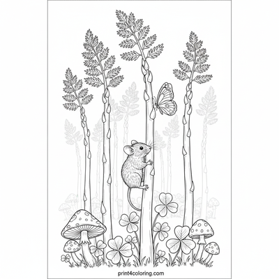 Asparagus Forest Expedition - free printable coloring page