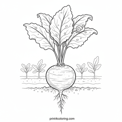 Beet Root's Cozy Garden Adventure - free printable coloring page