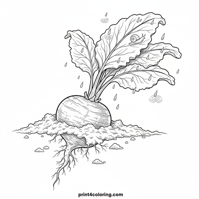 The Busy Beet's Rainy Garden Home - free printable coloring page