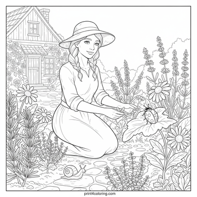 The Botanical Witch's Enchanted Herb Garden - free printable coloring page