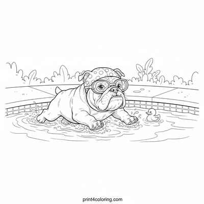 Bulldog's Big Splash Bash! - free printable coloring page