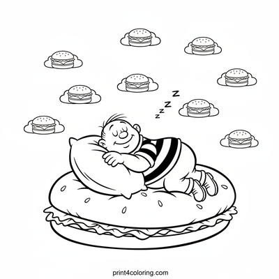 Wimpy's Delicious Dream Cloud - free printable coloring page