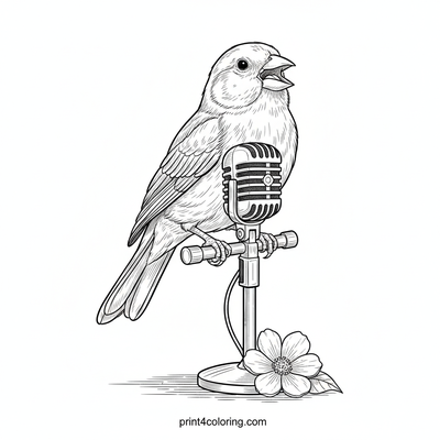 The Canary's Grand Solo - free printable coloring page