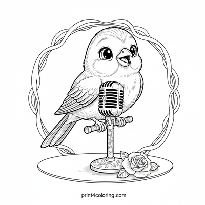 The Canary's Grand Performance - free printable coloring page