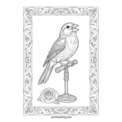 Virtuoso Canary Concert - free printable coloring page
