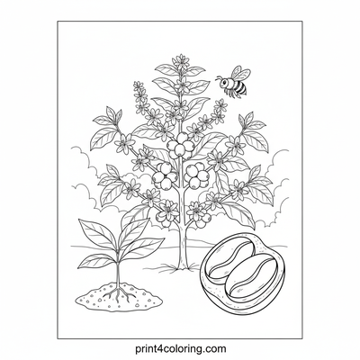 The Coffee Bean's Grand Journey: A Life Cycle Adventure - free printable coloring page
