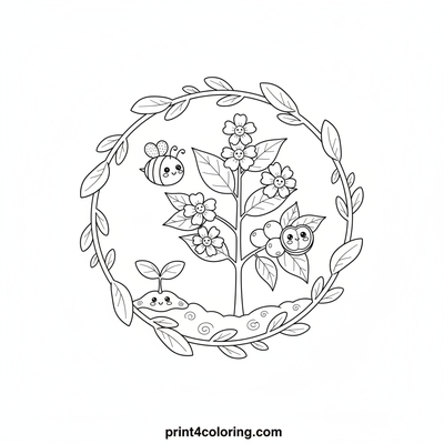 From Seed to Sip: The Coffee Plant's Cozy Journey - free printable coloring page