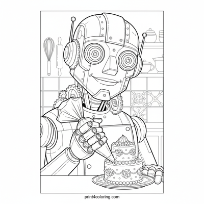 The Grand Clockwork Confectioner - free printable coloring page