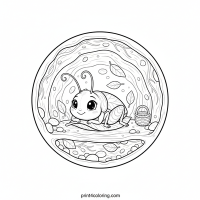 The Cricket's Cozy Underground Home - free printable coloring page