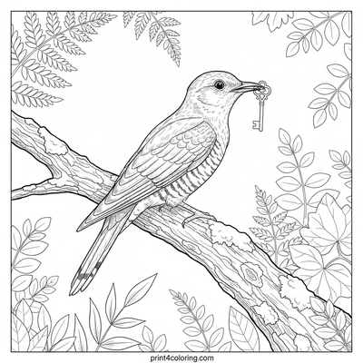 The Cuckoo's Secret Key Adventure - free printable coloring page