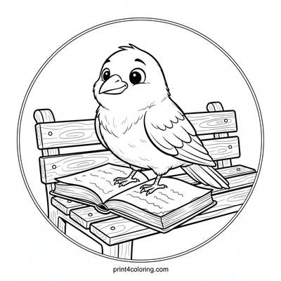 The Curious Reader Crow's Cozy Book Nook - free printable coloring page
