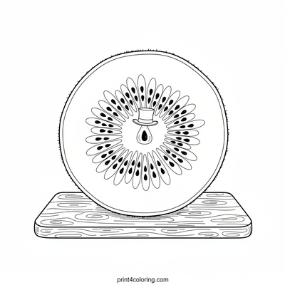 The Dapper Kiwi Slice: A Fruity Gentleman - free printable coloring page
