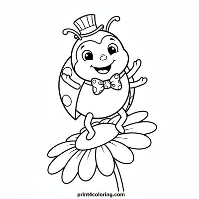 The Dapper Ladybug's Daisy Dance - free printable coloring page