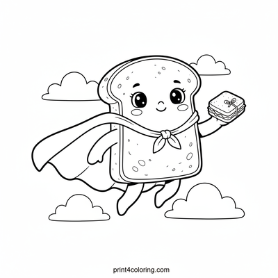 Captain Crust's Sky-High Sandwich Delivery - free printable coloring page