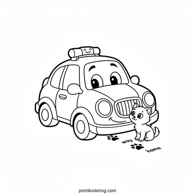 Friendly Wheels: The Kitten's Hero - free printable coloring page