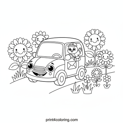 The Friendly Mail Van's Sunny Delivery