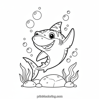 Bubbly Ocean Adventure with a Friendly Tiger Shark