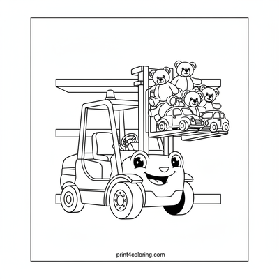 Smiley's Toy Delivery Adventure - free printable coloring page