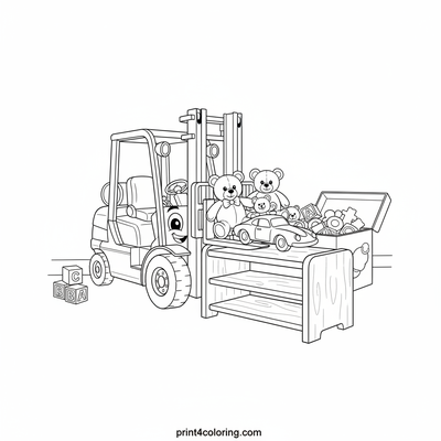 The Happy Toy Lifter's Gentle Stack - free printable coloring page
