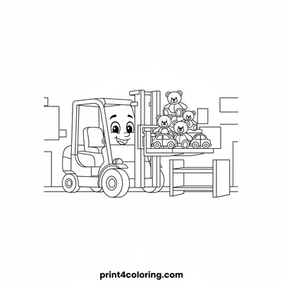 The Happy Toy Lifter's Big Helper - free printable coloring page