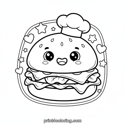 The Giggling Burger Buddy - free printable coloring page