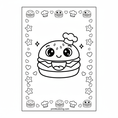 The Giggle Burger's Cheerful Charm - free printable coloring page