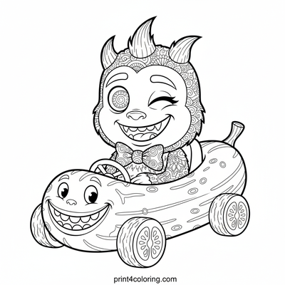 The Giggle-Mobile's Pickled Pilot - free printable coloring page