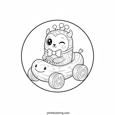 The Giggle-Mobile Go-Kart Race! - free printable coloring page