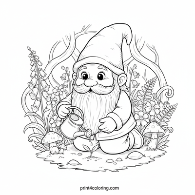 Whispers of the Garden Gnome - free printable coloring page