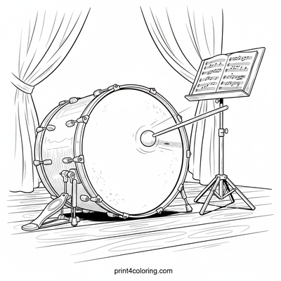 The Mighty Bass Drum's Grand Entrance - free printable coloring page