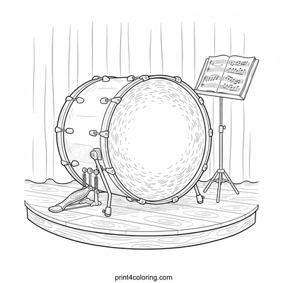 The Grand Bass Drum's Symphony Awaits - free printable coloring page