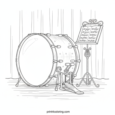 The Grand Stage Bass Drum - free printable coloring page