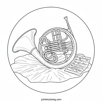 French Horn coloring pages preview