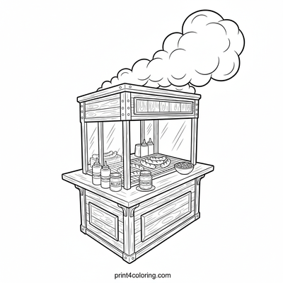 The Grand Vintage Hotdog Stand Adventure - free printable coloring page