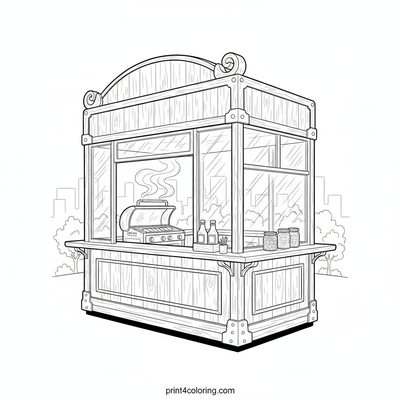 The Grand Vintage Hotdog Haven - free printable coloring page