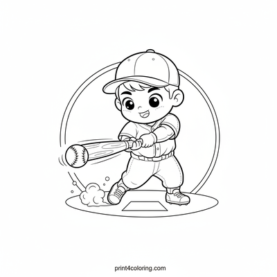 The Grand Slam Champion's Mighty Swing - free printable coloring page