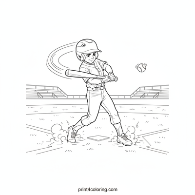 Grand Slam Glory: The Power Swing - free printable coloring page