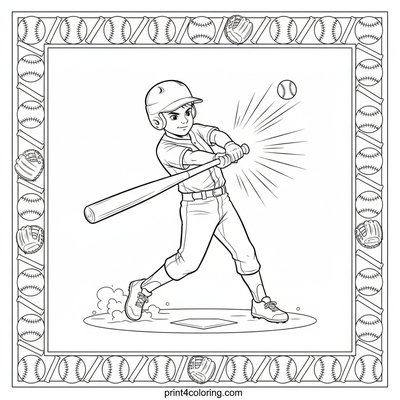 Grand Slam Glory: The Power Swing - free printable coloring page
