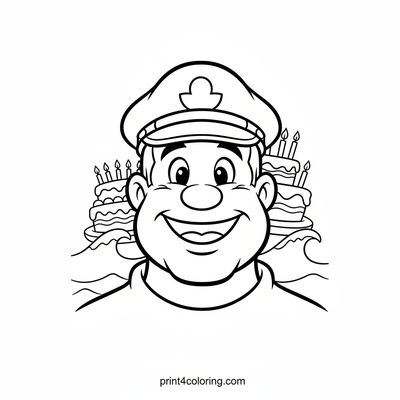 Captain Bluto's Sweet Sea Voyage - free printable coloring page