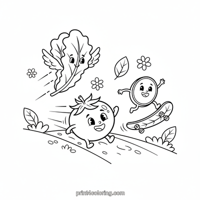 The Zesty Salad Sprint! - free printable coloring page