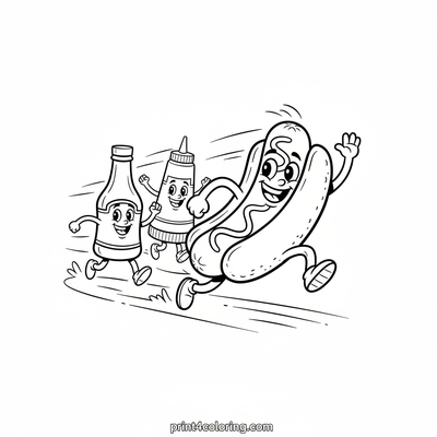 The Great Hotdog Race: On Your Marks, Get Set, Color!