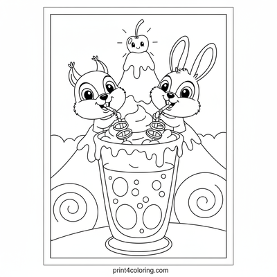 Sweet Sips on Milkshake Mountain - free printable coloring page