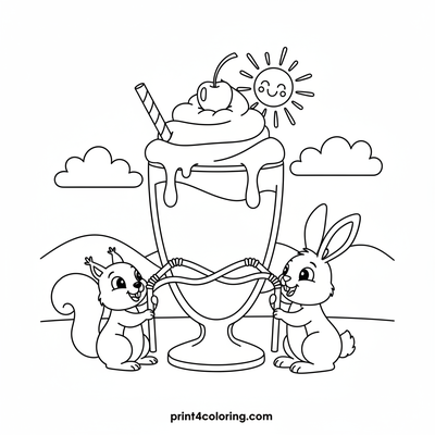 Sweet Sips on Milkshake Mountain - free printable coloring page