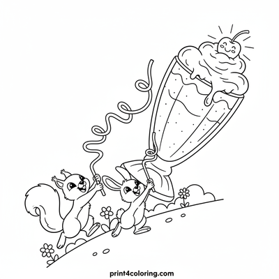 Sweet Sips on Milkshake Mountain - free printable coloring page