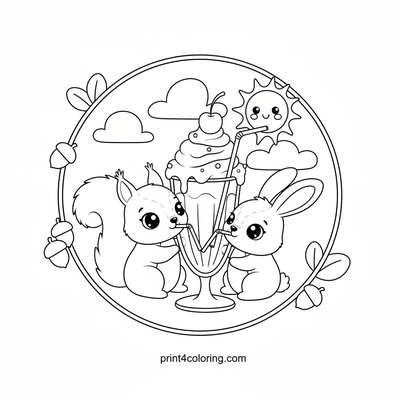 The Great Milkshake Mountain Feast - free printable coloring page