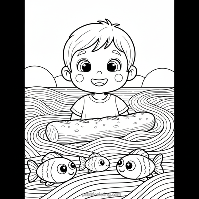 The Great Noodle River Adventure: A Yummy Journey - free printable coloring page