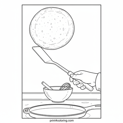 The Epic Pancake Flip! - free printable coloring page