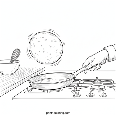 The Great Pancake Flip! - free printable coloring page