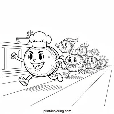 The Speedy Stack Pancake Race! - free printable coloring page